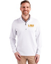 LSU Tigers Alumni Cutter & Buck Traverse Stretch Eco Quarter Zip Mens Pullover White Front Thumbnail Image