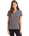 Kentucky Wildcats Cutter & Buck Forge Eco Heathered Stretch Womens Blade Top Dark Black Heather Front Thumbnail Image