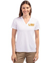 LSU Tigers Alumni Cutter & Buck Forge Eco Heathered Stretch Womens Blade Top White Front Thumbnail Image