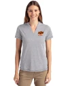 Oklahoma State Cowboys Alumni Cutter & Buck Forge Eco Heathered Stretch Womens Blade Top Polished Heather Front Thumbnail Image