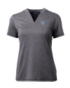 North Carolina Tar Heels Alumni Cutter & Buck Forge Eco Heathered Stretch Womens Blade Top Charcoal Heather Mannequin Thumbnail Image