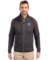 North Carolina Tar Heels Alumni Cutter & Buck Mainsail Sweater-Knit Mens Big and Tall Full Zip Jacket Charcoal Heather Front Thumbnail Image