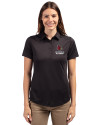 Louisville Cardinals Alumni Cutter & Buck Prospect Eco Textured Stretch Recycled Womens Short Sleeve Polo Black Front Thumbnail Image