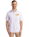 LSU Tigers Alumni Cutter & Buck Virtue Eco Pique Recycled Mens Big and Tall Polo White Front Thumbnail Image
