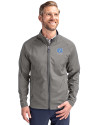 North Carolina Tar Heels Alumni Cutter & Buck Adapt Eco Knit Hybrid Recycled Mens Full Zip Jacket Elemental Grey Front Thumbnail Image