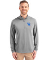 Kentucky Wildcats Alumni Cutter & Buck Virtue Eco Pique Recycled Quarter Zip Mens Big & Tall Pullover Polished Medium Gray Front Thumbnail Image