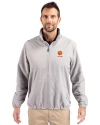 Clemson Tigers Alumni Cutter & Buck Charter Eco Knit Recycled Big & Tall Full-Zip Jacket Polished Medium Gray Front Thumbnail Image