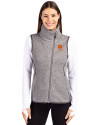 Clemson Tigers Alumni Cutter & Buck Mainsail Sweater Knit Womens Asymmetrical Vest Polished Heather Front Thumbnail Image