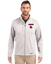 Louisville Cardinals Cutter & Buck Evoke Softshell Recycled Full Zip Mens Jacket CONCRETE Front Thumbnail Image