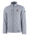 Louisville Cardinals College Vault Cutter & Buck Evoke Softshell Recycled Full Zip Mens Jacket CONCRETE Mannequin Thumbnail Image