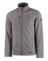 Louisville Cardinals College Vault Cutter & Buck Evoke Softshell Recycled Full Zip Mens Jacket Elemental Grey Mannequin Thumbnail Image