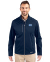 North Carolina Tar Heels Cutter & Buck Evoke Softshell Recycled Full Zip Mens Jacket Navy Blue Front Thumbnail Image