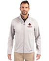 Louisville Cardinals Alumni Cutter & Buck Evoke Softshell Recycled Full Zip Mens Jacket CONCRETE Front Thumbnail Image