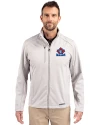 Toronto Blue Jays Cooperstown Cutter & Buck Evoke Softshell Recycled Full Zip Mens Jacket CONCRETE Front Thumbnail Image