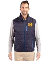 Michigan Wolverines Alumni Cutter & Buck Rainier PrimaLoft® Mens Eco Insulated Full Zip Puffer Vest Dark Navy Front Thumbnail Image