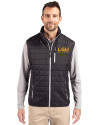 LSU Tigers Alumni Cutter & Buck Rainier PrimaLoft® Mens Eco Insulated Full Zip Puffer Vest Black Front Thumbnail Image