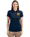 Michigan Wolverines Alumni Cutter & Buck Advantage Eco Tri-Blend Pique Womens Polo Liberty Navy Front Thumbnail Image