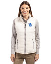 Kentucky Wildcats Alumni Cutter & Buck Rainier PrimaLoft® Womens Eco Insulated Full Zip Puffer Vest Coconut Front Thumbnail Image