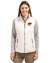 Oklahoma State Cowboys Alumni Cutter & Buck Rainier PrimaLoft® Womens Eco Insulated Full Zip Puffer Vest Coconut Front Thumbnail Image