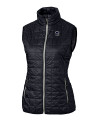 Penn State Nittany Lions Alumni Cutter & Buck Rainier PrimaLoft® Womens Eco Insulated Full Zip Puffer Vest Dark Navy/Silver Mannequin Thumbnail Image