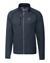View image 7: Penn State Nittany Lions Alumni Cutter & Buck Mainsail Sweater-Knit Mens Full Zip Jacket Liberty Navy Heather Mannequin