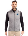 Florida Gators Alumni Cutter & Buck Mainsail Sweater-Knit Mens Big and Tall Full Zip Vest Polished Heather Front Thumbnail Image