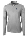 Penn State Nittany Lions Alumni Cutter & Buck Virtue Eco Pique Recycled Quarter Zip Mens Pullover Polished Medium Gray Mannequin Thumbnail Image