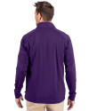 LSU Tigers Alumni Cutter & Buck Adapt Eco Knit Stretch Recycled Mens Quarter Zip Pullover College Purple Back Thumbnail Image