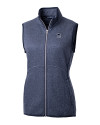 Penn State Nittany Lions Alumni Cutter & Buck Mainsail Sweater Knit Womens Full Zip Vest Liberty Navy Heather Mannequin Thumbnail Image