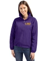 LSU Tigers Alumni Cutter & Buck Charter Eco Recycled Womens Full-Zip Jacket College Purple Front Thumbnail Image