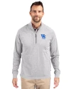 Kentucky Wildcats Alumni Cutter & Buck Adapt Eco Knit Heather Mens Big & Tall Quarter Zip Pullover Polished Heather Front Thumbnail Image