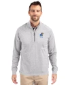 Kansas Jayhawks Alumni Cutter & Buck Adapt Eco Knit Heather Mens Big & Tall Quarter Zip Pullover Polished Heather Front Thumbnail Image
