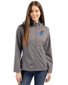 Kansas Jayhawks Cutter & Buck Evoke Softshell Recycled Full Zip Womens Jacket Elemental Grey Front Thumbnail Image