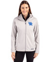 Kentucky Wildcats Cutter & Buck Evoke Softshell Recycled Full Zip Womens Jacket CONCRETE Front Thumbnail Image
