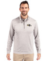 Baltimore Ravens Cutter & Buck Stealth Heathered Quarter Zip Mens Pullover Polished Medium Gray Front Thumbnail Image