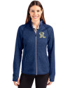Frisco RoughRiders Cutter & Buck Mainsail Full Zip Hooded Womens Jacket Tour Blue Heather Front Thumbnail Image