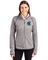 Charlotte Knights Cutter & Buck Mainsail Full Zip Hooded Womens Jacket Polished Heather Front Thumbnail Image