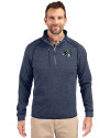 Gwinnett Stripers Cutter & Buck Mainsail Sweater-Knit Mens Big and Tall Half Zip Pullover Jacket Liberty Navy Heather Front Thumbnail Image