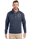 Durham Bulls Cutter & Buck Mainsail Sweater-Knit Mens Big and Tall Half Zip Pullover Jacket Liberty Navy Heather Front Thumbnail Image