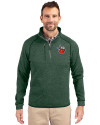 Fort Wayne TinCaps Cutter & Buck Mainsail Sweater-Knit Mens Big and Tall Half Zip Pullover Jacket Hunter Heather Front Thumbnail Image