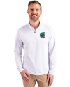 Charlotte Knights Cutter & Buck Virtue Eco Pique Recycled Quarter Zip Mens Big & Tall Pullover White Front Thumbnail Image
