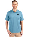 Carolina Panthers Cutter & Buck Forge Stretch Mens Polo Atlas Light Blue Front Thumbnail Image