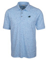 Carolina Panthers Cutter & Buck Advantage Cotton-Blend Pique Mens Space-Dye Polo Atlas Light Blue Mannequin Thumbnail Image