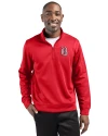 View image 7: Birmingham Barons Clique Lift Solution-dyed Performance Unisex Half Zip Sweatshirt Red Front