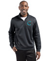 Charlotte Knights Clique Lift Eco Performance Half Zip Unisex Pullover Black Front Thumbnail Image