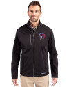 Buffalo Bisons Cutter & Buck Evoke Softshell Recycled Full Zip Mens Jacket Black Front Thumbnail Image