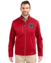 Charlotte Knights Cutter & Buck Evoke Softshell Recycled Full Zip Mens Jacket Cardinal Red Front Thumbnail Image