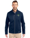 Gwinnett Stripers Cutter & Buck Evoke Softshell Recycled Full Zip Mens Jacket Navy Blue Front Thumbnail Image