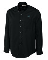 Carolina Panthers Cutter & Buck Epic Easy Care Fine Twill Mens Long Sleeve Dress Shirt Black Mannequin Thumbnail Image