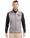 Iowa Cubs Cutter & Buck Mainsail Sweater-Knit Mens Big and Tall Full Zip Vest Polished Heather Front Thumbnail Image